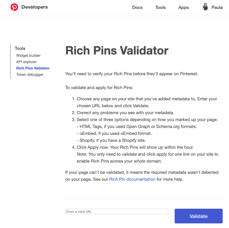 Rich Pins Validator