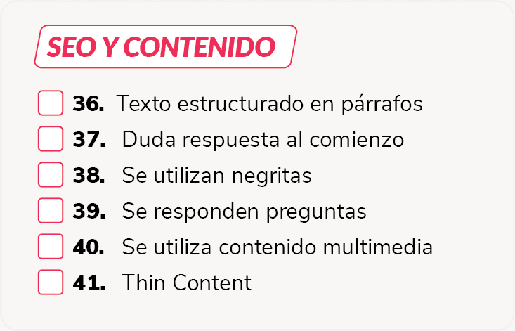 Contenido en proyecto SEO