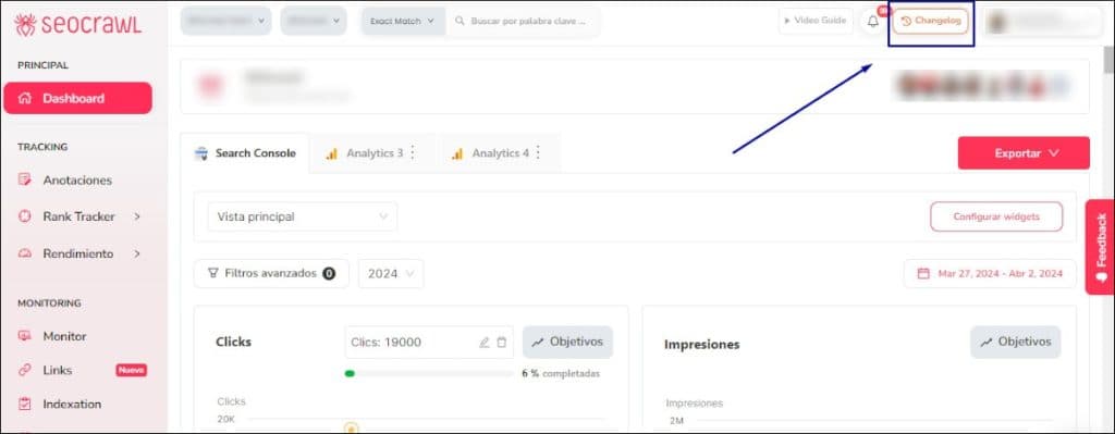 Botón changelog