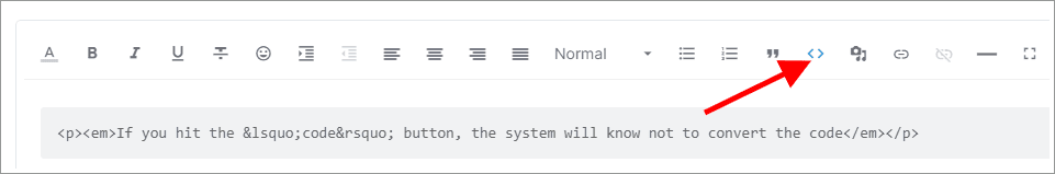 New code button