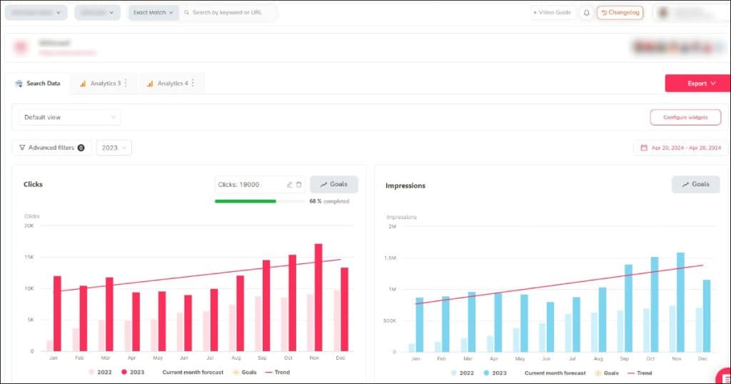 SEOcrawl의 프로젝트 대시보드