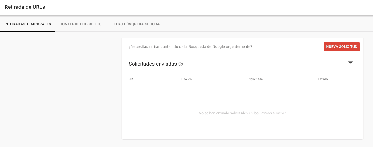 desindexar Urls Search Console
