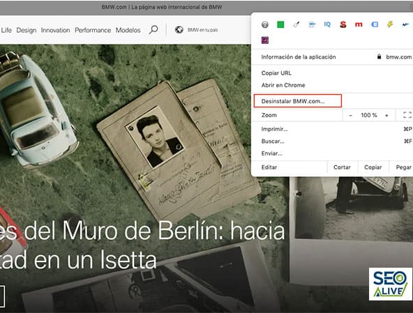 odinstaluj PWA na desktopie