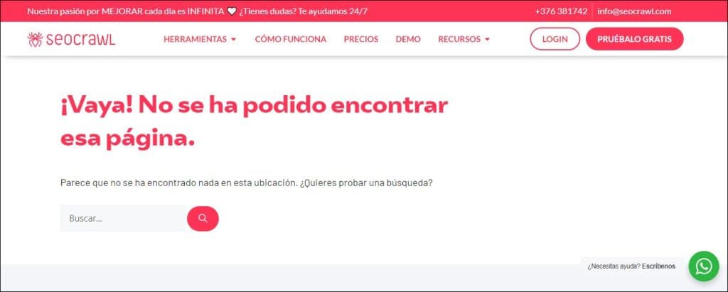 Przykład strony błędu 404