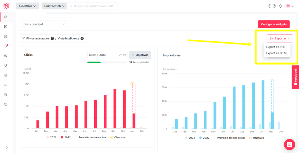 SEO export features