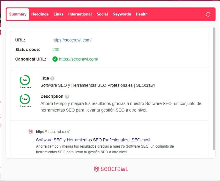 Rozszerzenie SEOCrawl dla Google Chrome