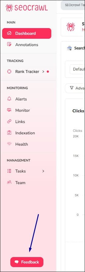 Feedback Button in Side Menu