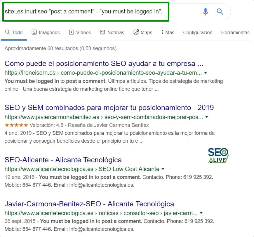 Filtry wyszukiwania Google SEO