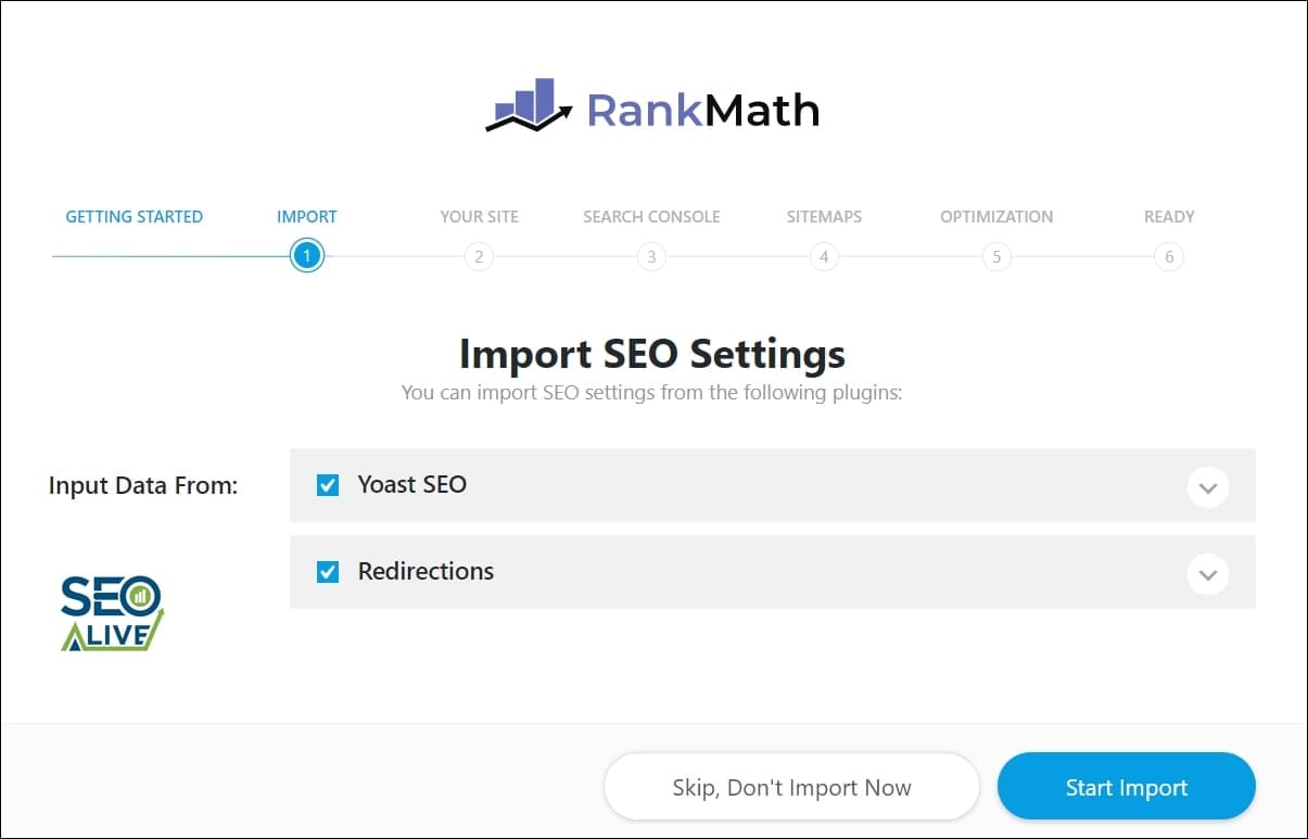 Importuj Rank Math