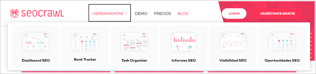 Menú blog SEOcrawl