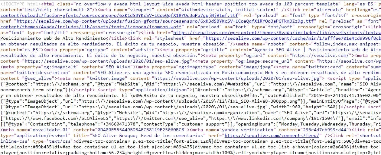 przykład zminifikowanego html