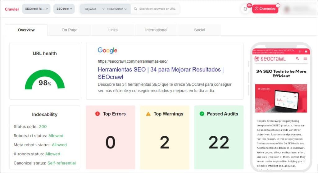 SEOcrawl Crawler