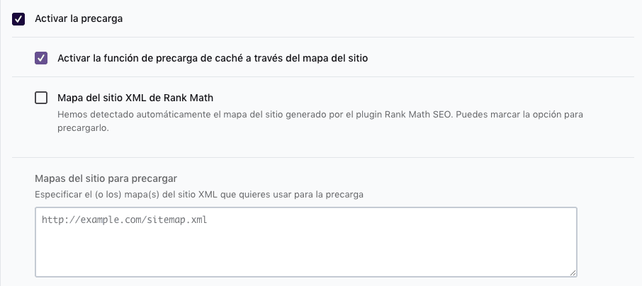 preload z sitemapą rank math