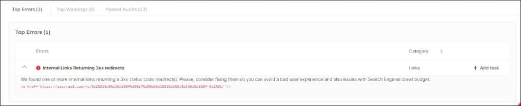 Top errors