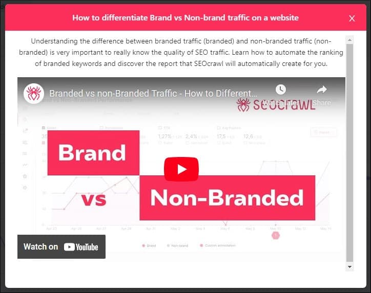 Video tutorial on SEOcrawl