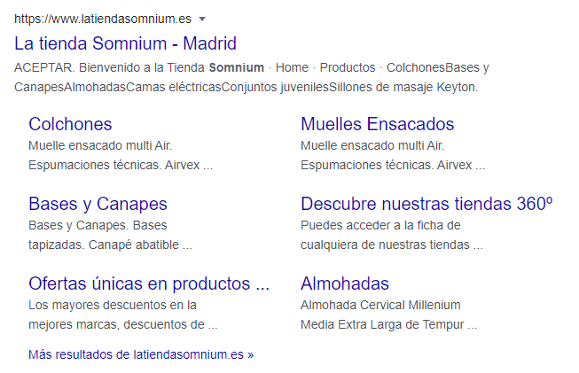 Sitelinks de la web Somnium