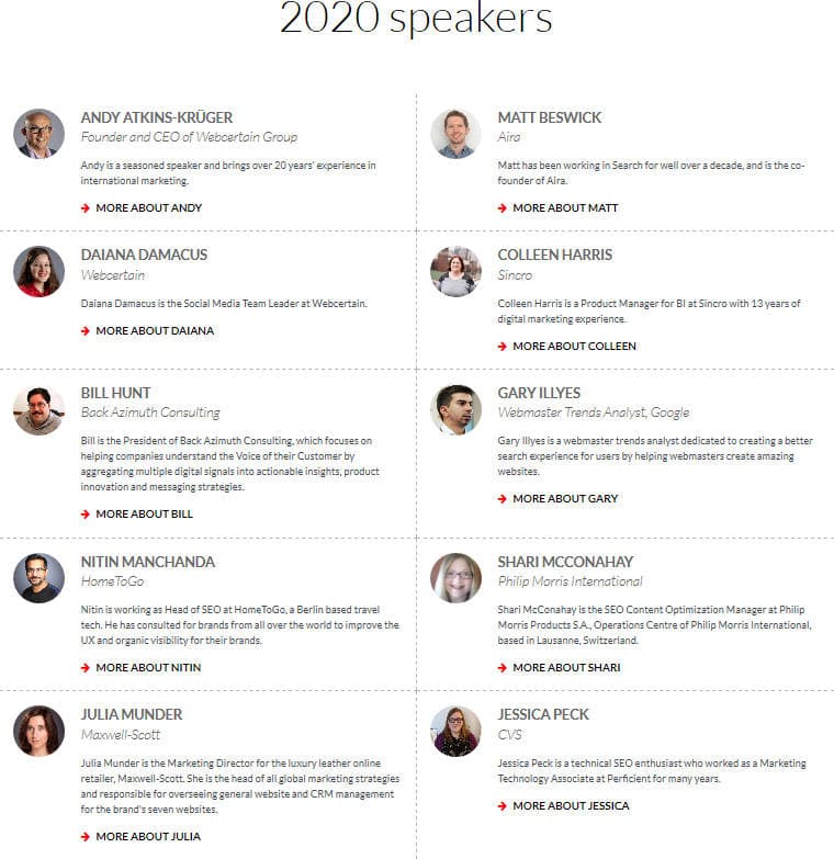 International Search Summit Online Speakers