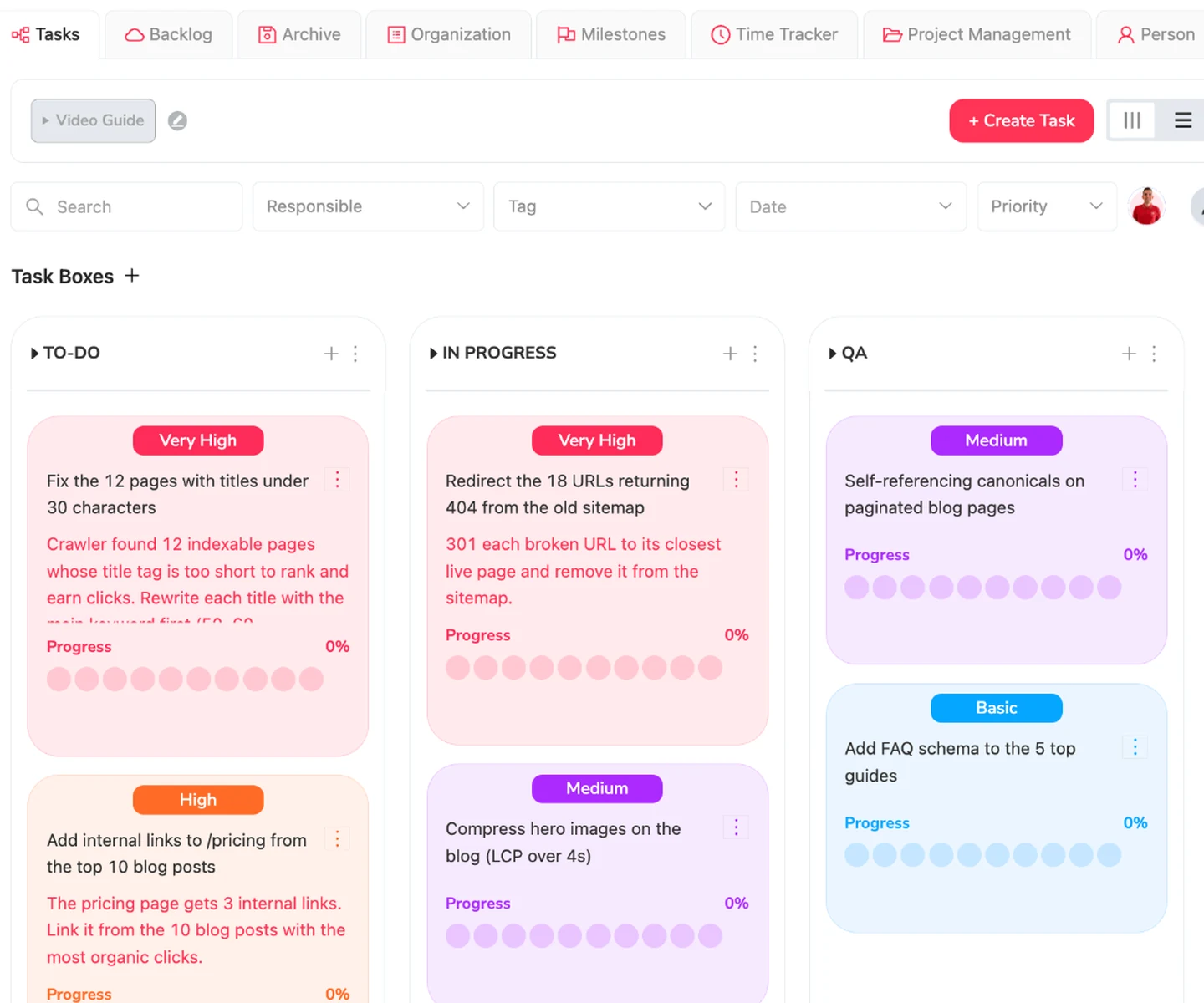 SEOcrawl AI Task Manager