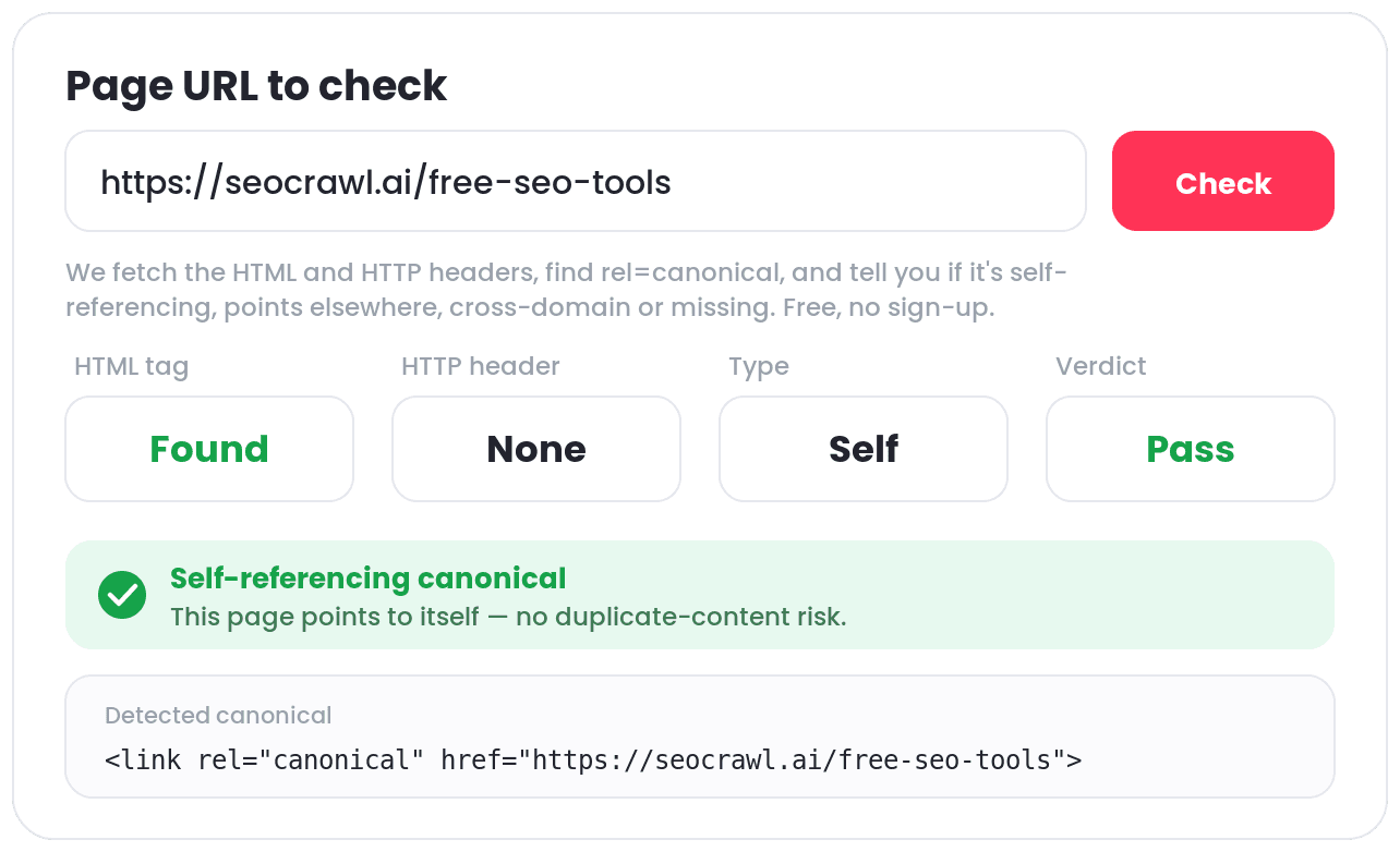 Canonical Tag Checker