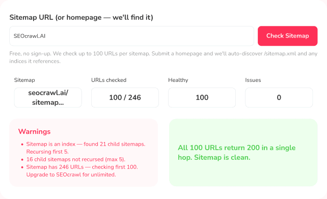 Sitemap Finder & Checker