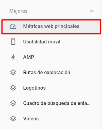 estrategias seo - core web vitals (Google Search Console)