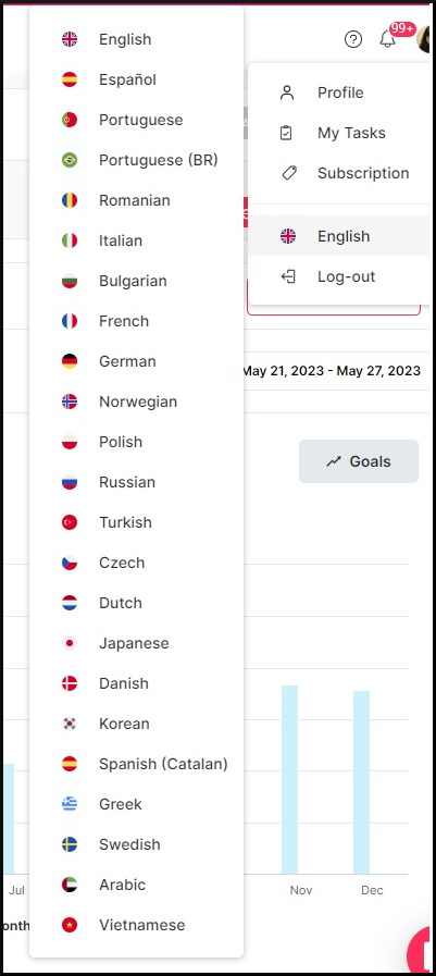 SEOcrawl works in 23 different languages