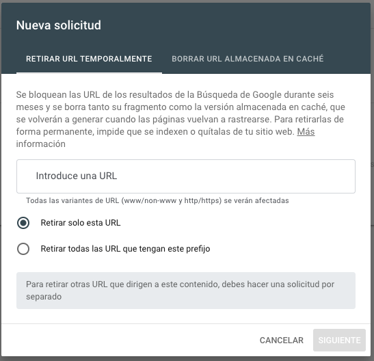 Como desindexar Urls