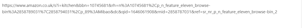 parameters in URL example from Amazon