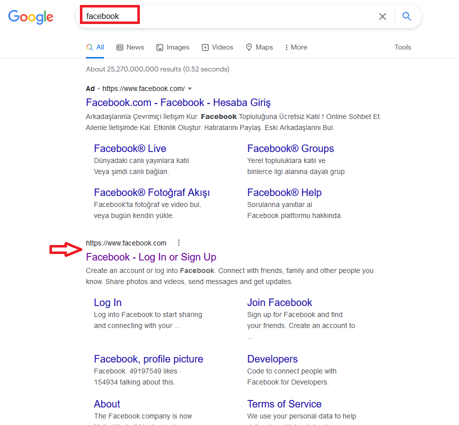 example for navigational keyword
