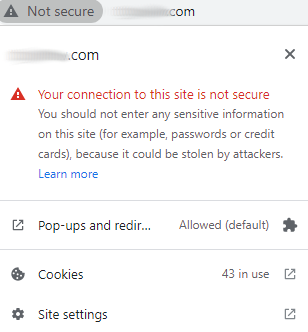 an example of a website that hasn't enabled the http insecure version redirect to the https