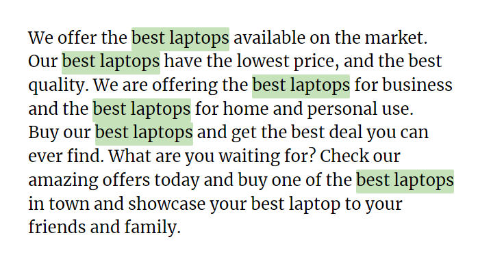 keyword stuffing example