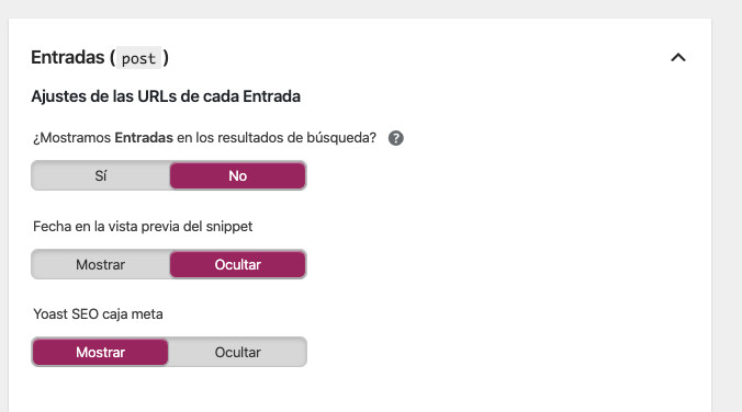 Noindex por tipo de contenido en Yoast