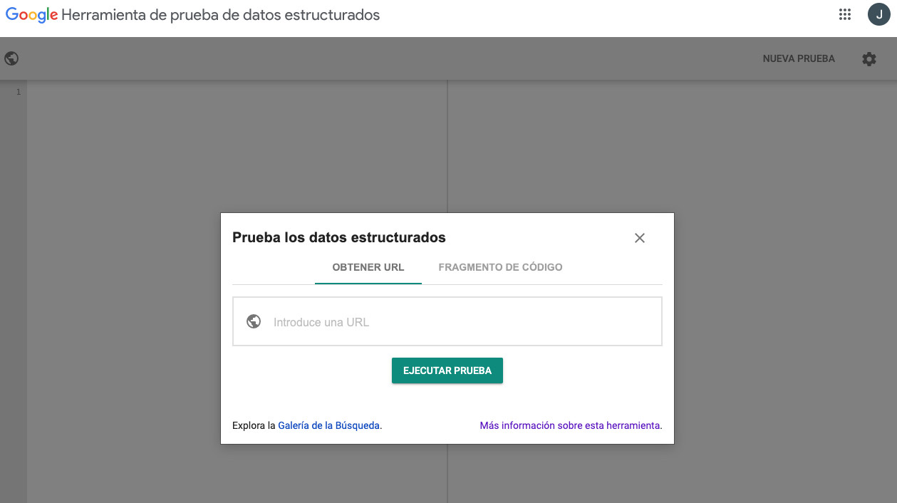 Opciones de la herramienta de datos estructurados
