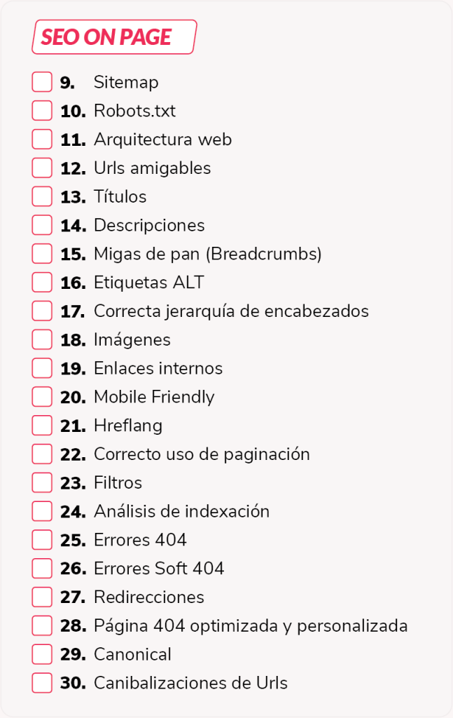 SEO on page de proyecto SEO
