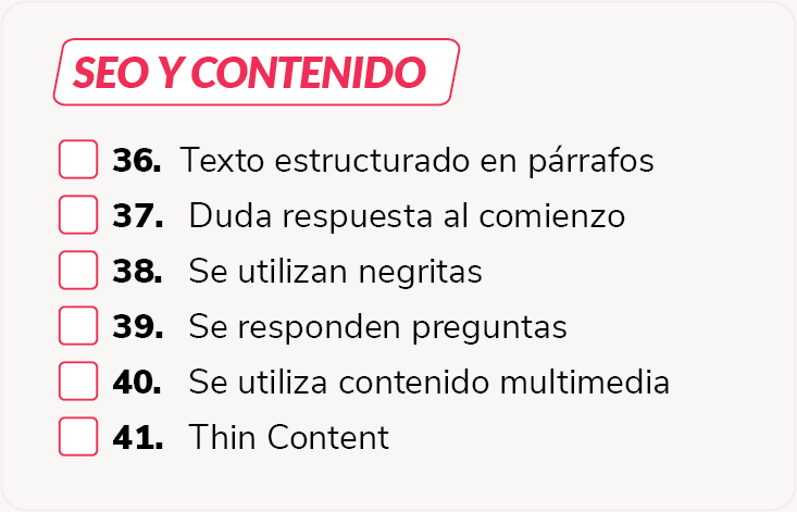 Contenido en proyecto SEO