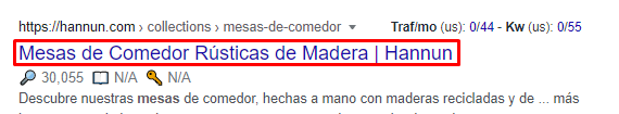 Title de una categoría de un ecommerce