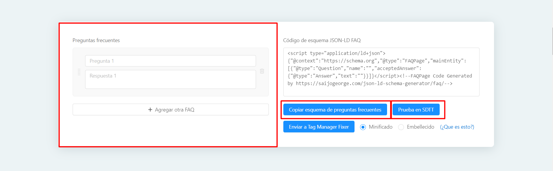 herramienta generadora de JSON-LD Schema