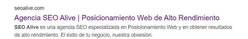 Metadescription optimizada para SEO On Page