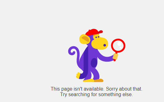 Example of a page on YouTube that is not available