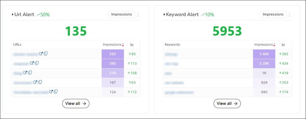 SEOcrawl Alert Functionality