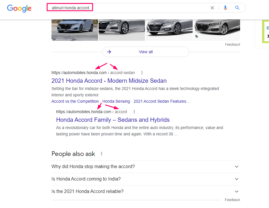 allinurl detailed search