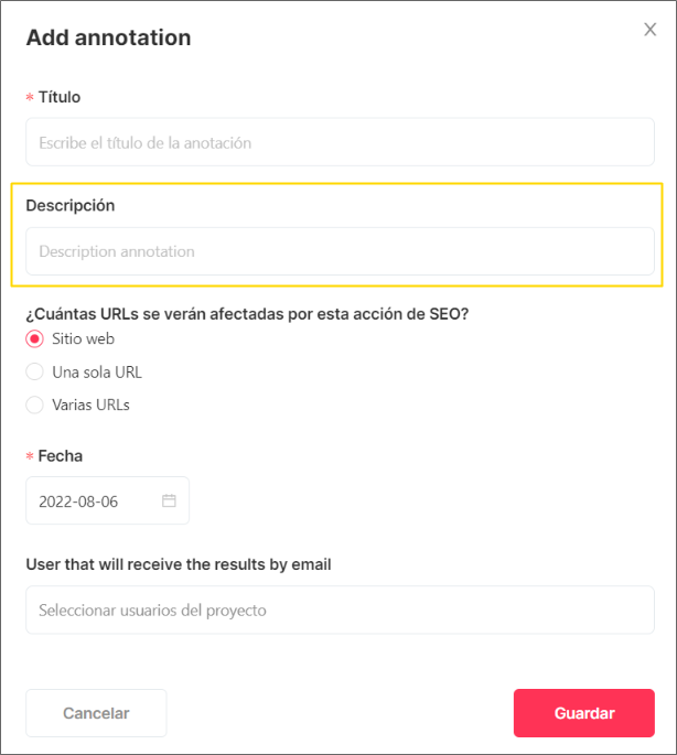 Añadir anotación SEO