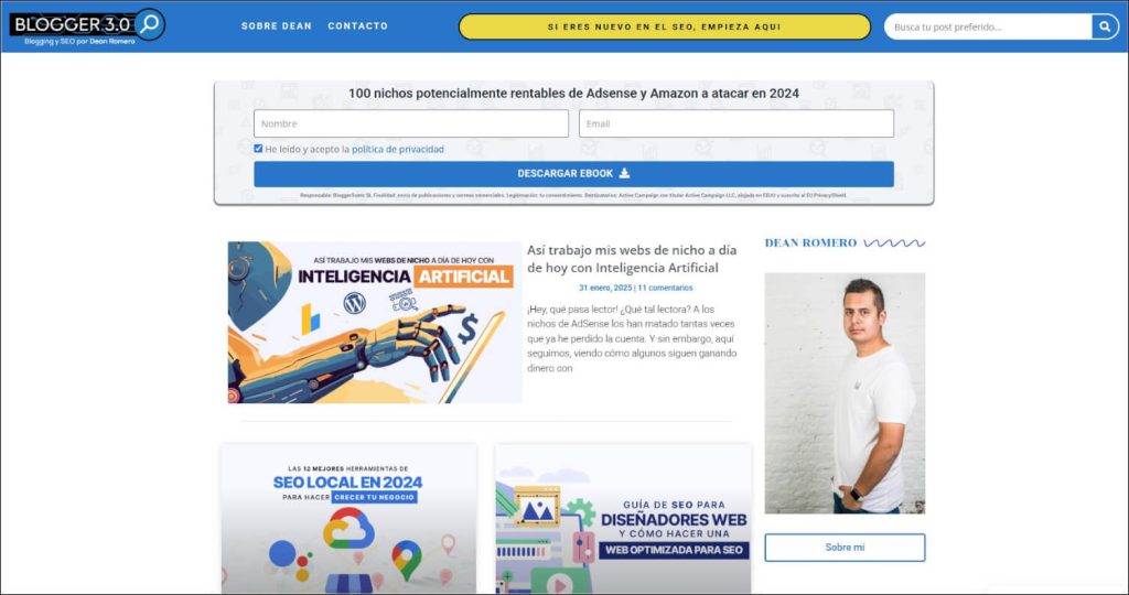 Vista general del blog de Blogger 3.0