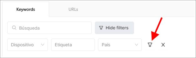 Filter to activate extended options