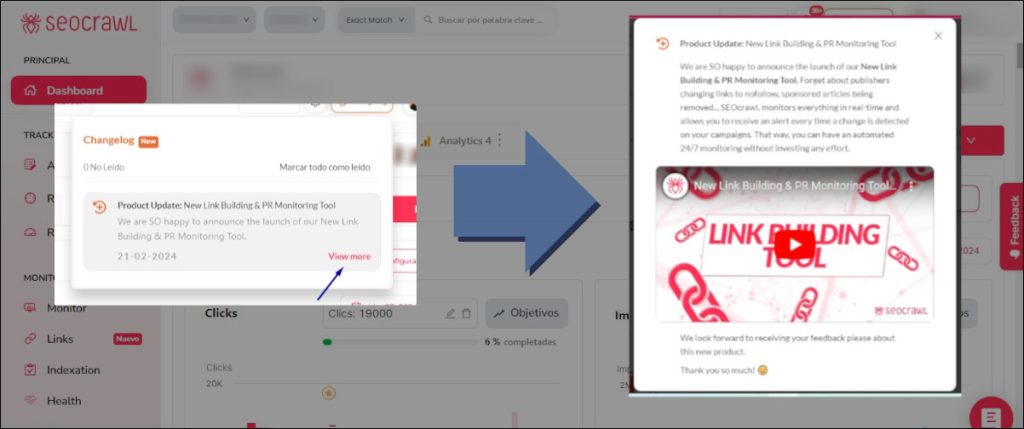 Accede a más información en las notificaciones que te interesen