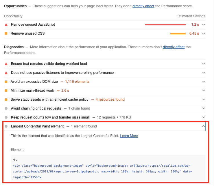 como conocer el elemento mas grande a cargar