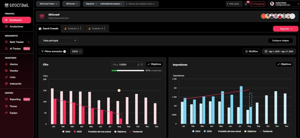 Dark Mode in SEOcrawl