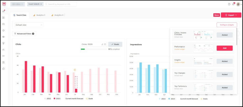 Customize your SEO dashboard as you wish