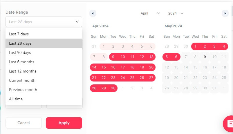 Data picker de SEOcrawl