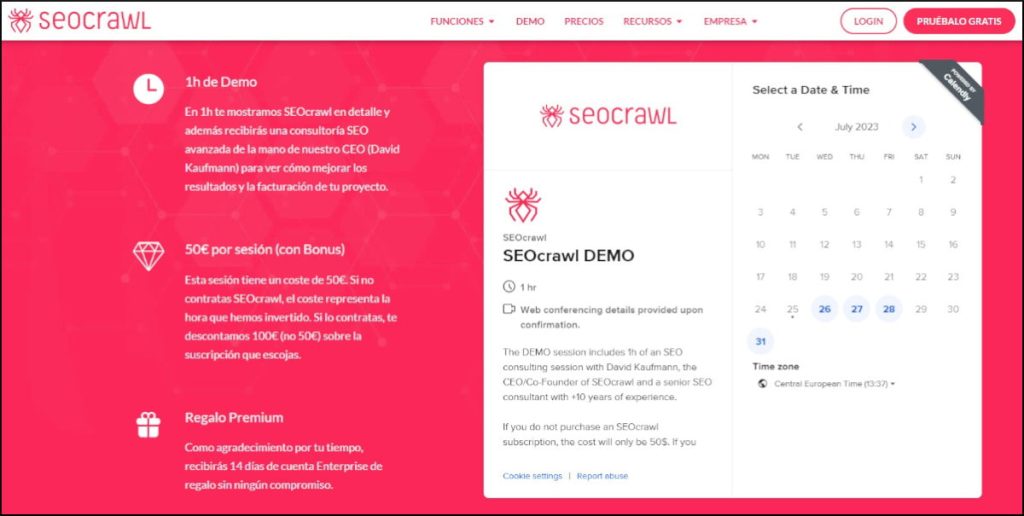Request your SEOcrawl DEMO now